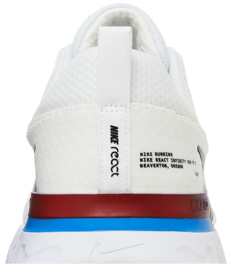 Nike React Infinity Run Flyknit 3 White Photo Blue Red