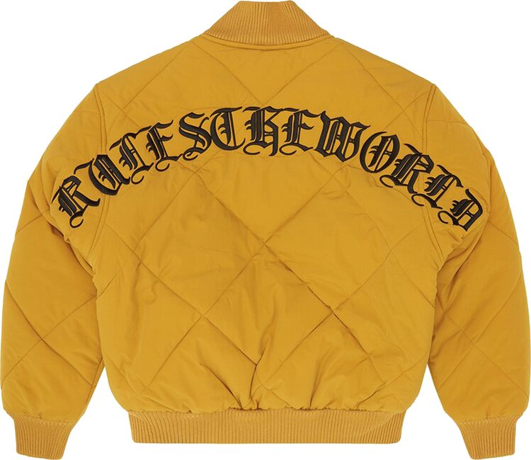 Corteiz Olde English Quilted Bomber Jacket Yellow