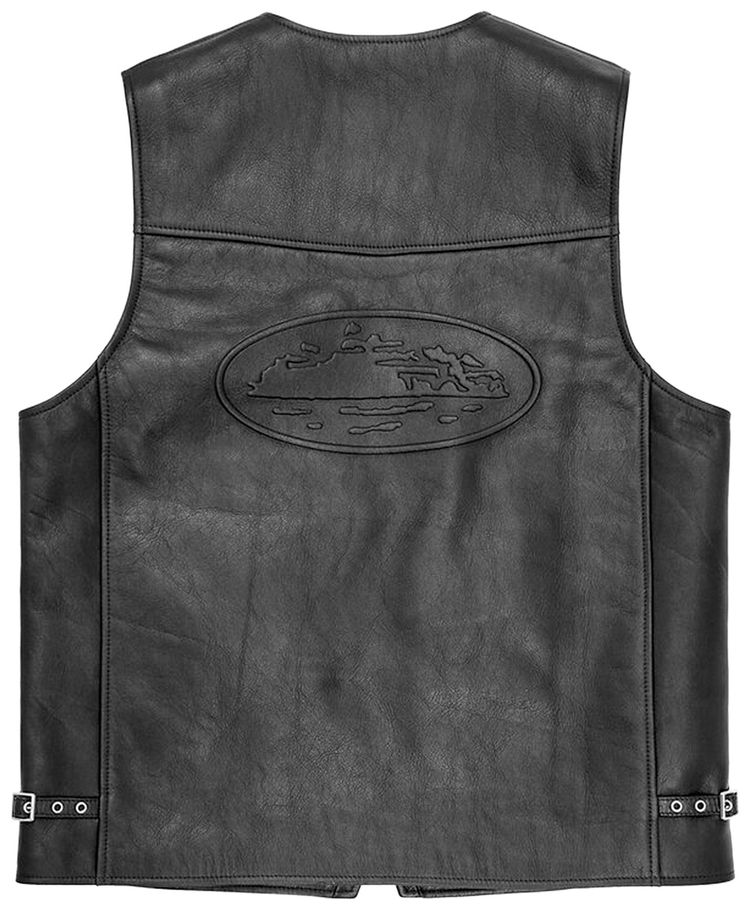 Corteiz Skydive Leather Vest Black