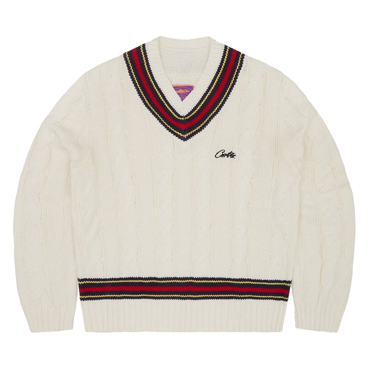 Corteiz Wimbledon Knit Sweater 'White'