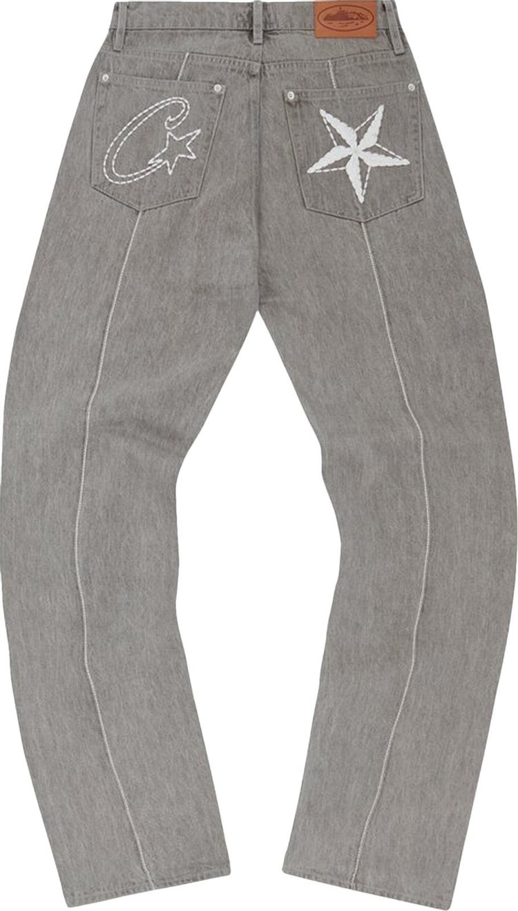 Corteiz C Star Denim Jeans Grey