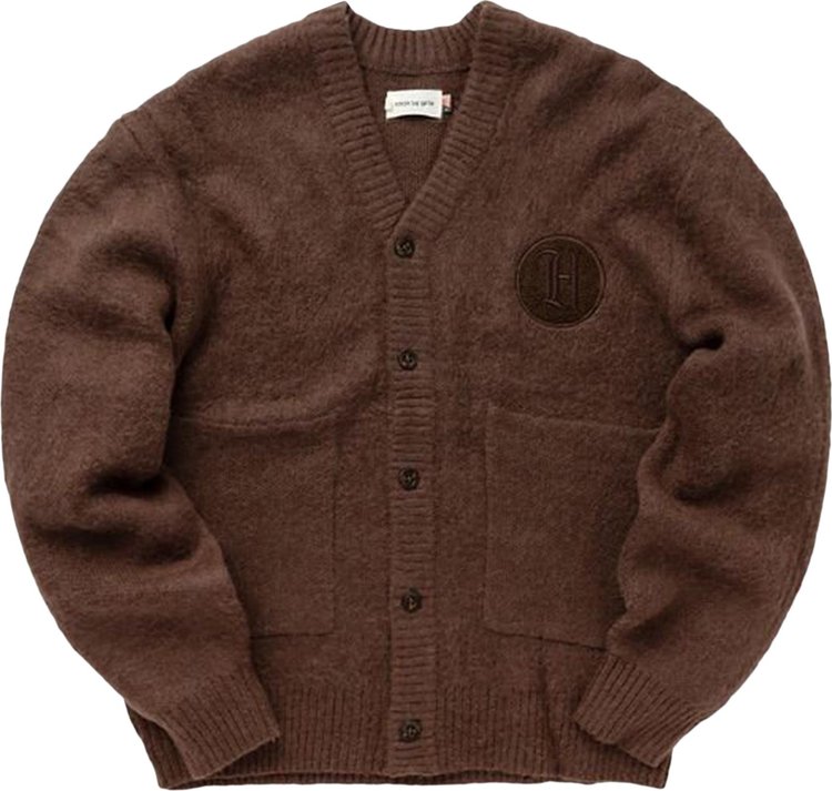 Honor The Gift Stamped Patch Cardigan 'Brown'