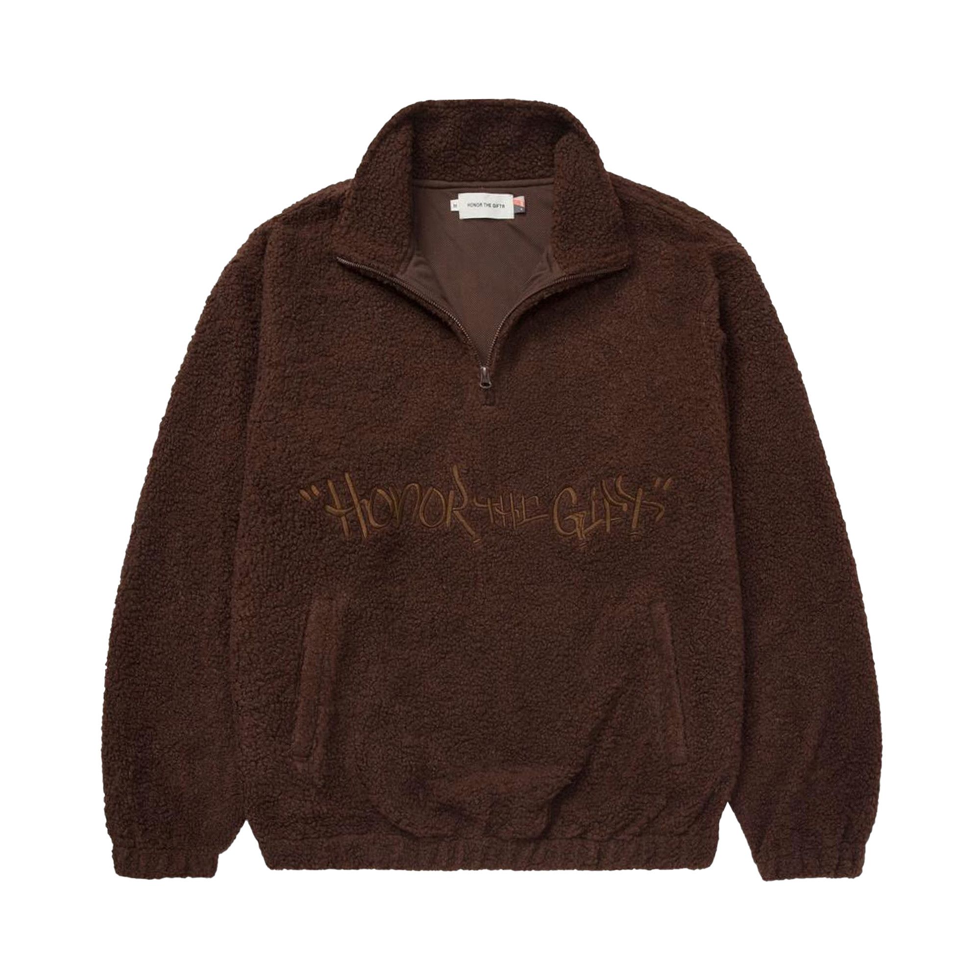Brown sherpa discount pullover