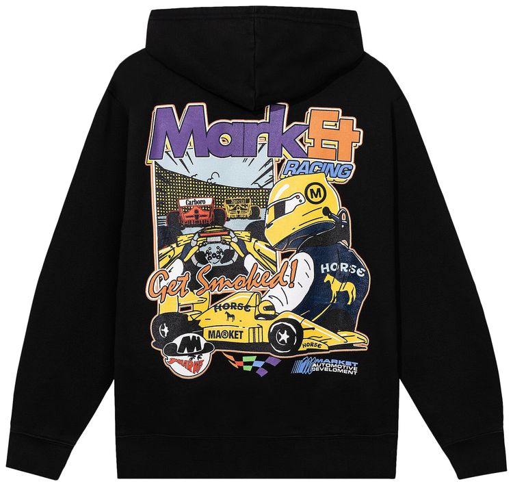 Market Express Racing Pullover Hoodie Washed Black