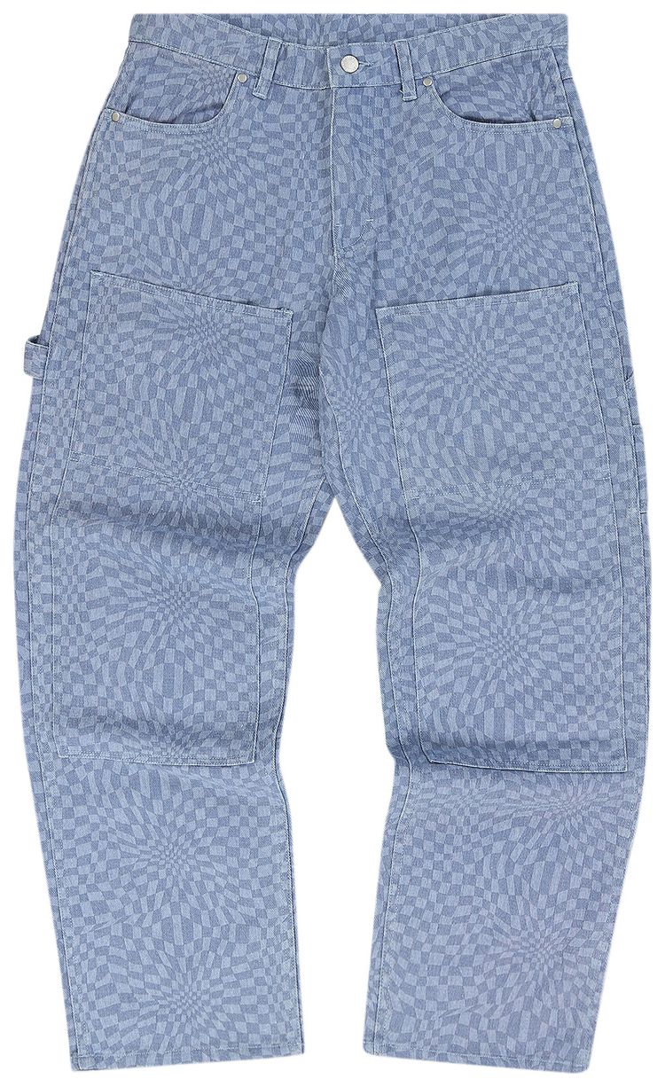 Pleasures Washy Double Knee Work Pants Blue