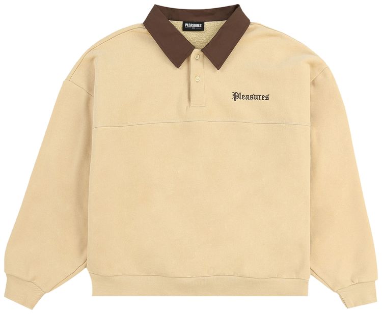 Pleasures Tweak Polo Sweatshirt Tan