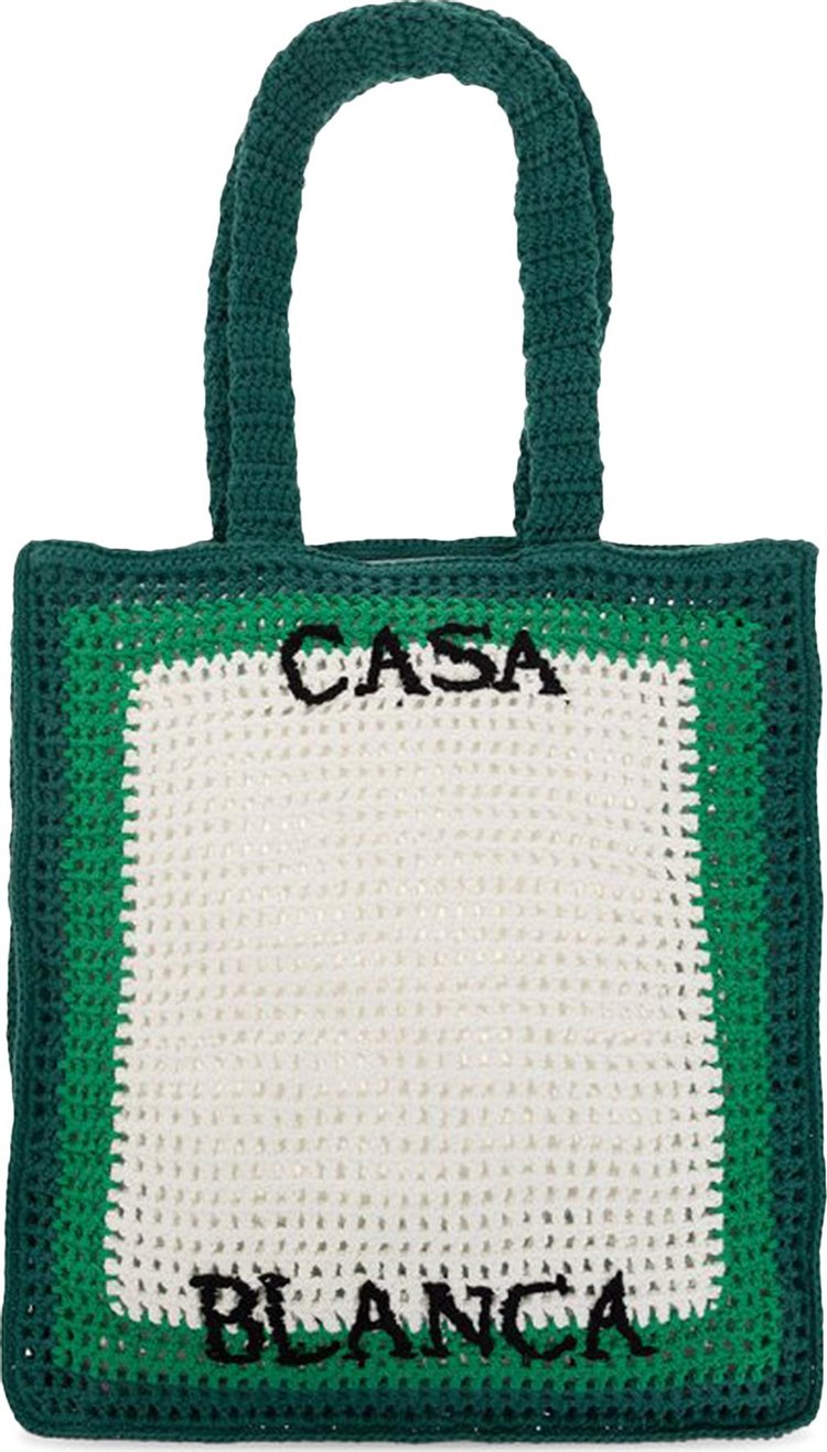 Casablanca Crochet Tennis Bag 'Green/White'