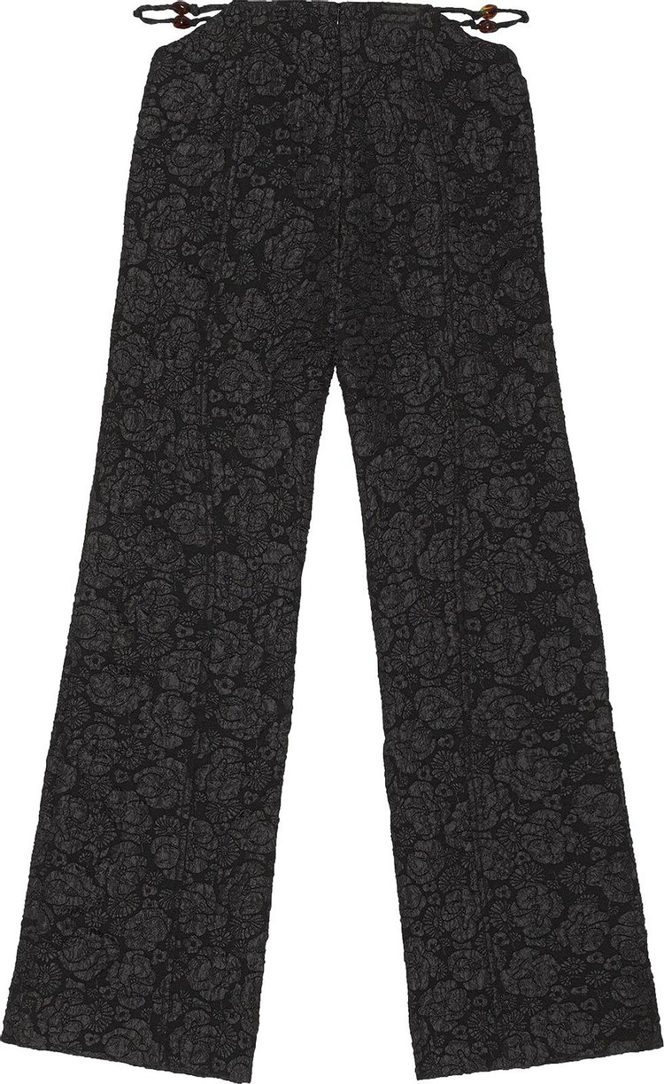 GANNI Stretch Jacquard Flared Pants Black