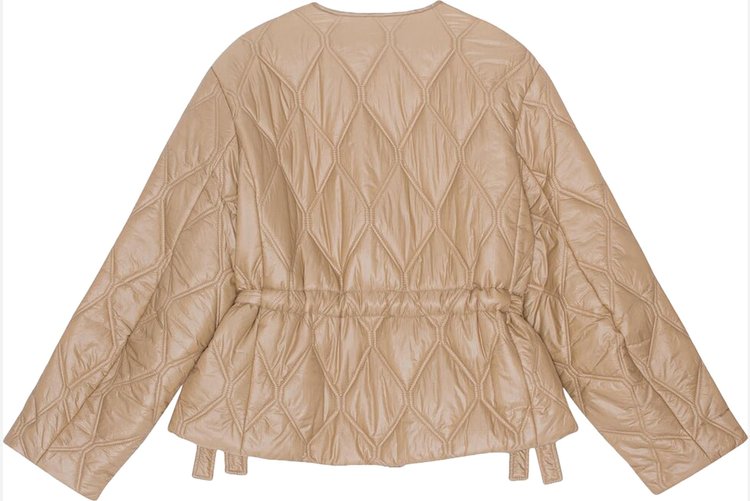 GANNI Shiny Quilt Jacket Tanin