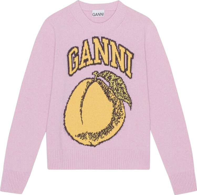 GANNI Graphic O-Neck Pullover 'Blush'