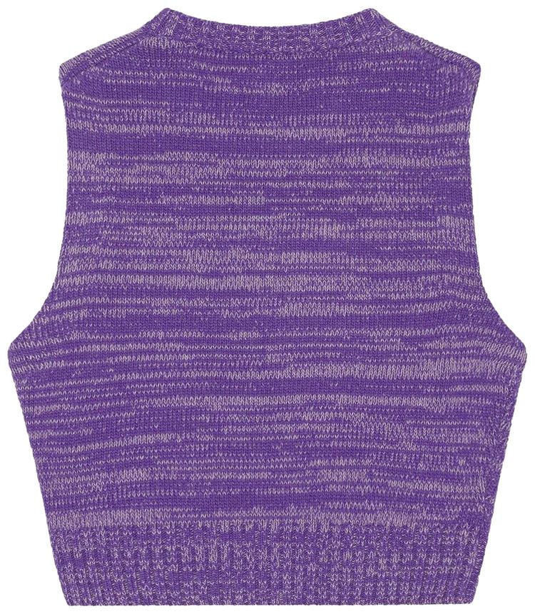 GANNI Graphic Cropped Vest Purple
