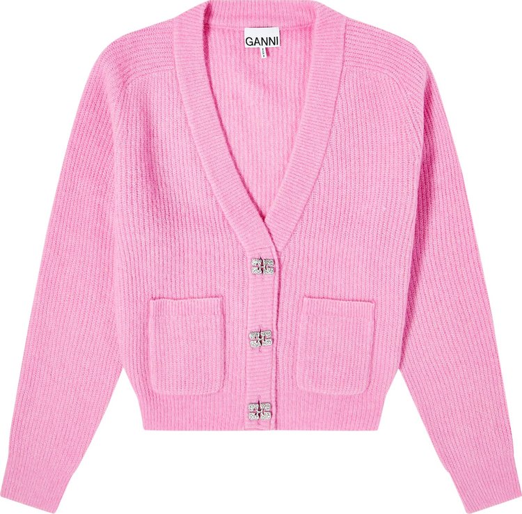 GANNI Soft Wool Cardigan Orchid