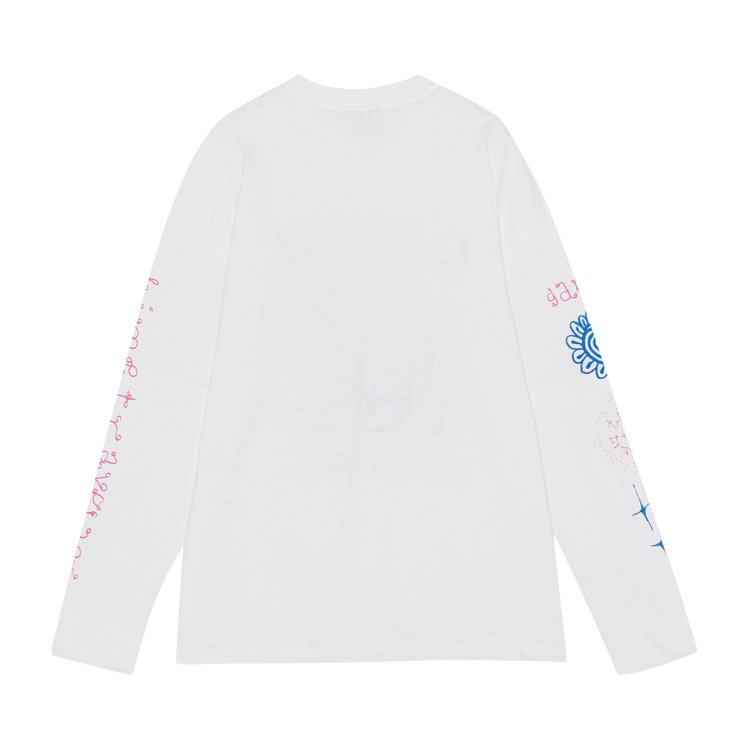 GANNI Light Jersey Cat Long Sleeve T Shirt Bright White