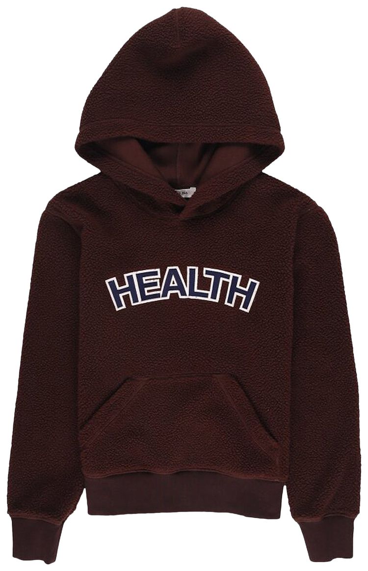 Sporty  Rich Sherpa Fleece Cropped Hoodie Chocolate