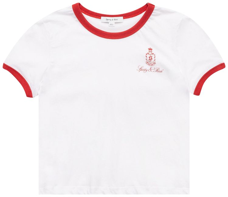 Sporty  Rich Vendome Ringer Tee Ruby