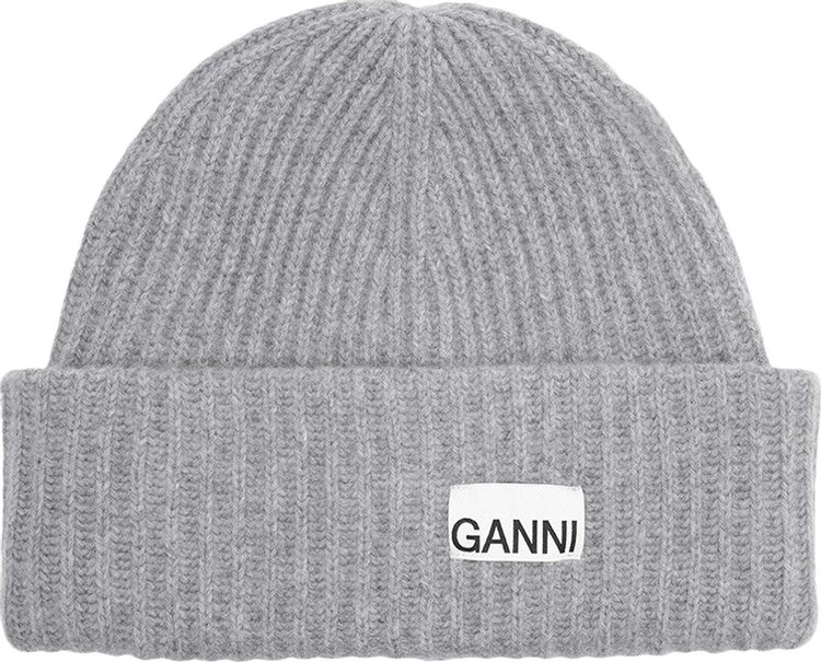 GANNI Structured Rib Beanie Melange