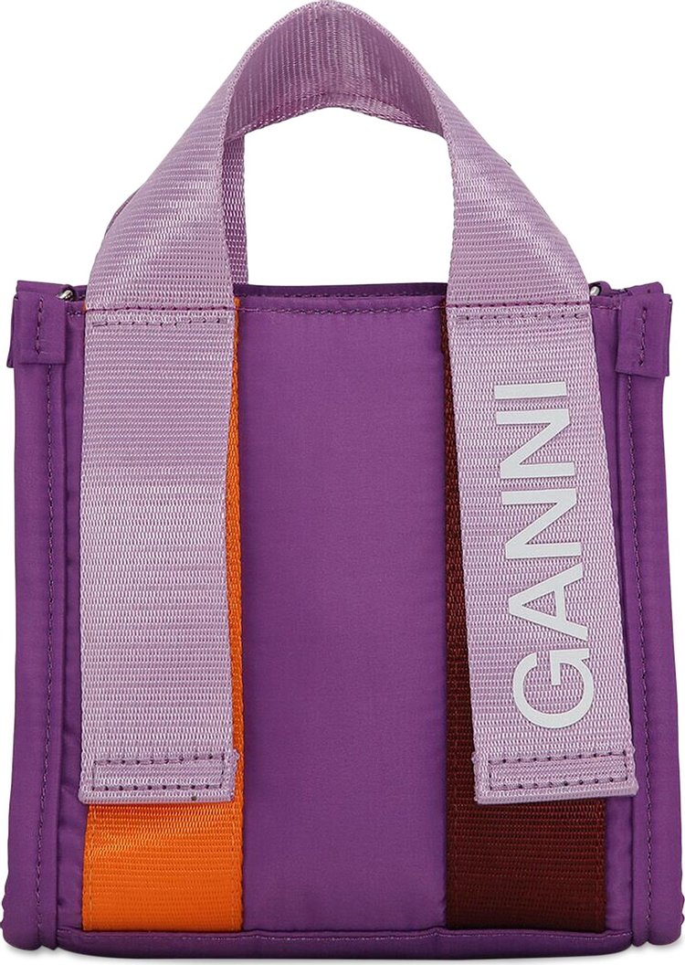 GANNI Recycled Tech Mini Tote Bag 'Purple'