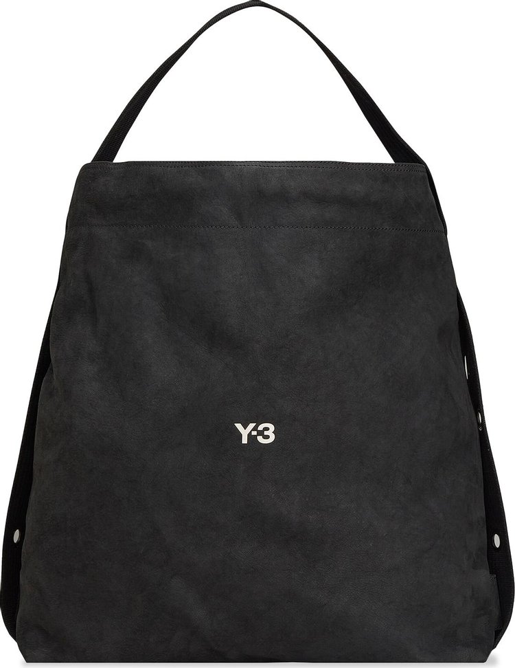 Y 3 Lux Leather Gym Bag Black