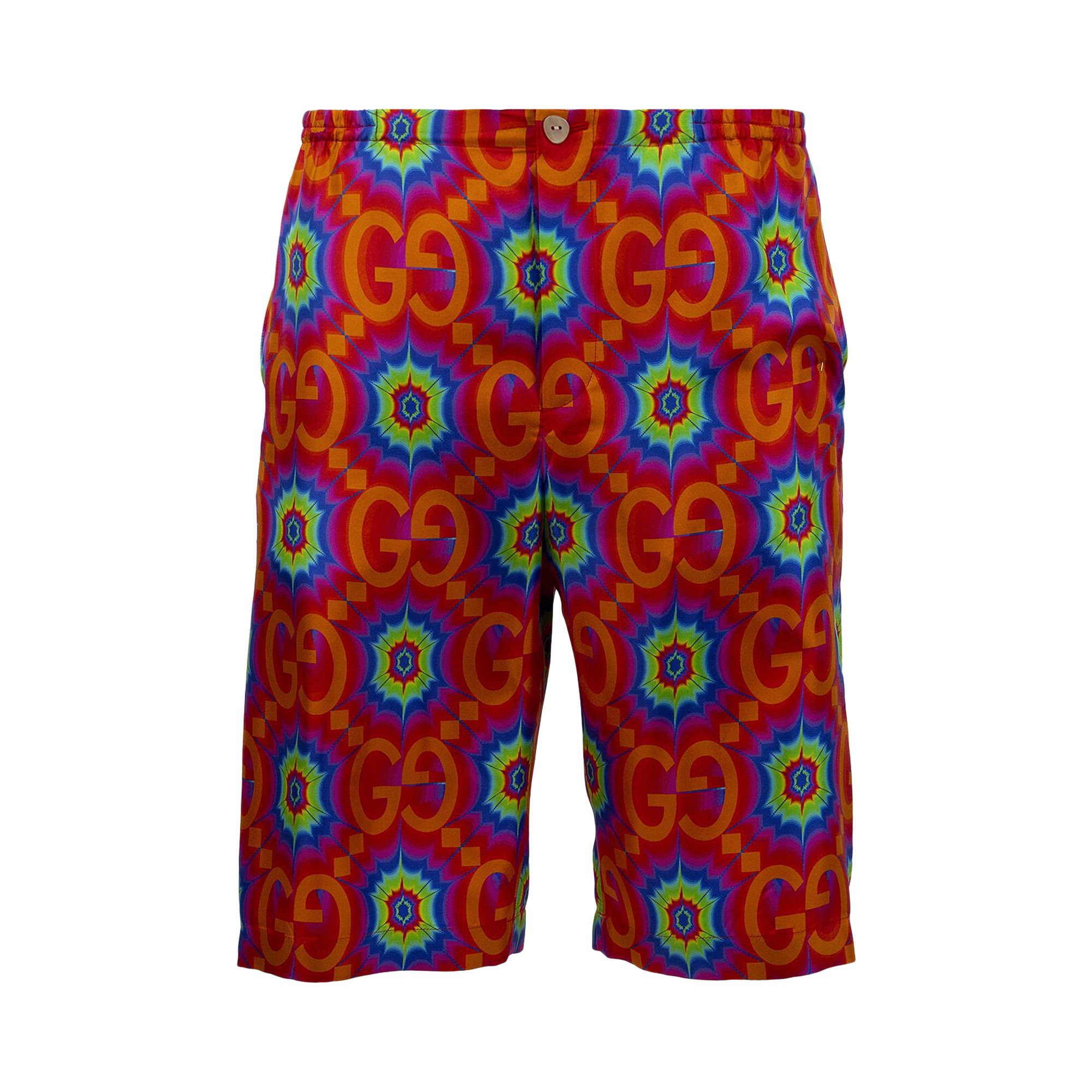 Buy Gucci GG Kaleidoscope Silk Shorts 'Orange/Electric Blue