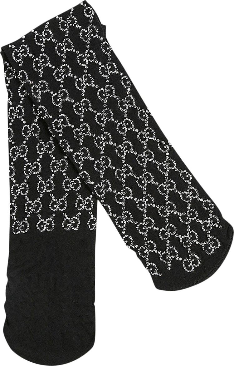 Gucci GG Embroidered Crystal Socks 'Black'