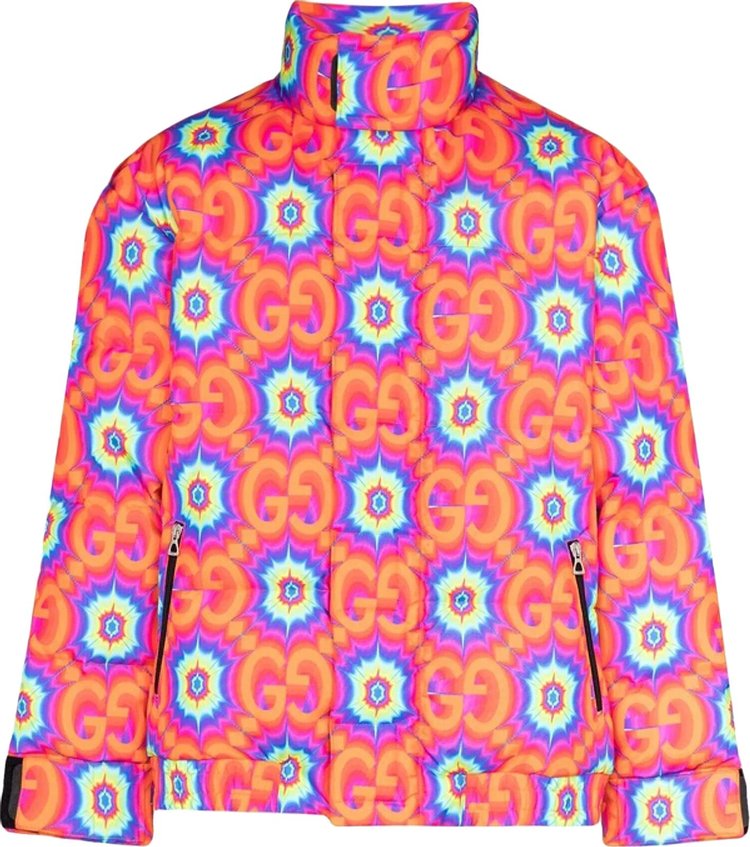 Gucci GG Kaleidoscope Puffer Jacket 'Orange/Electric Blue'