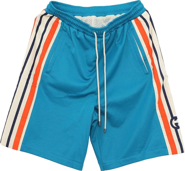 Gucci Interlocking G Jersey Shorts 'Bright Zircon/Ivory/Orange'