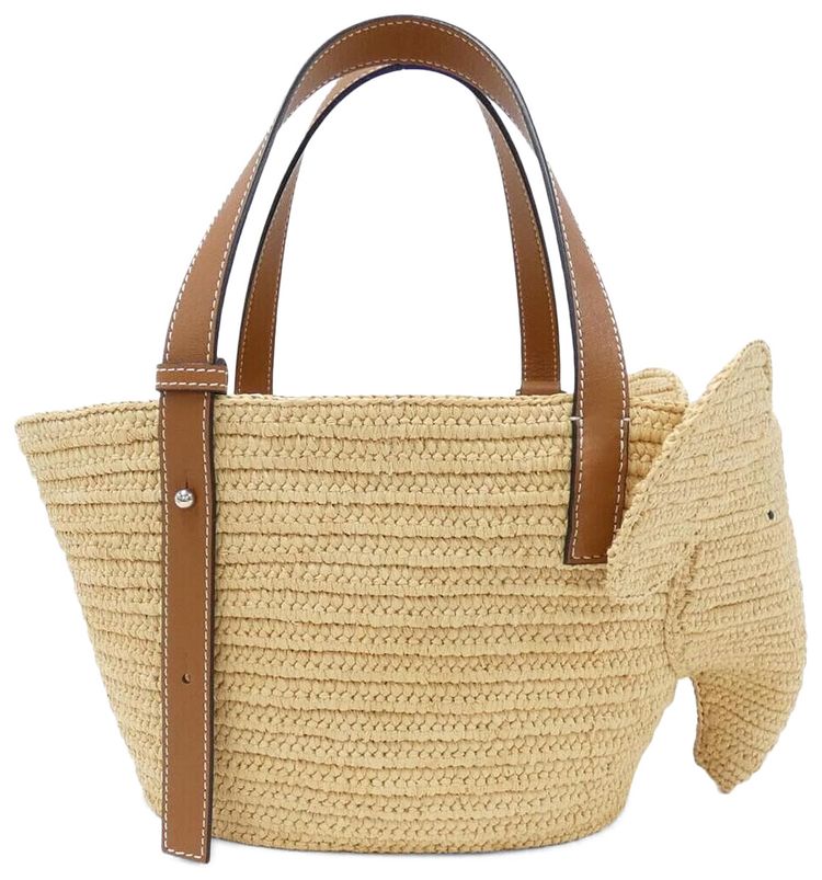 Loewe Elephant Basket Small Bag NaturalTan