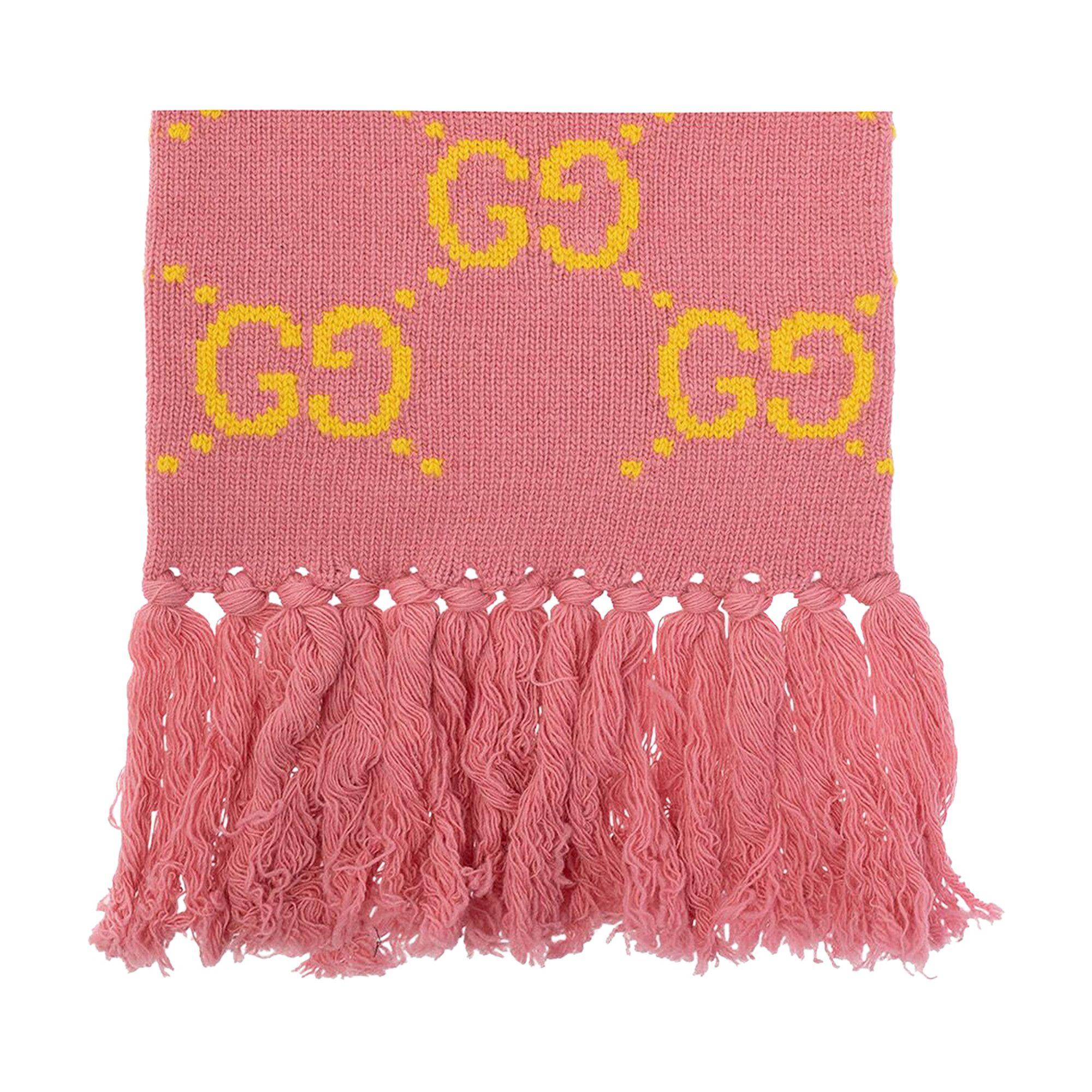Buy Gucci GG Wool Jacquard Scarf 'Pink/Yellow' - 676191 3G206 5975