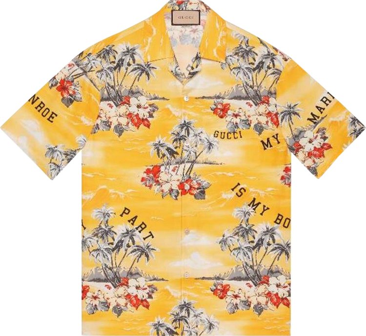Gucci Printed Bowling Shirt 'Yellow/Red'