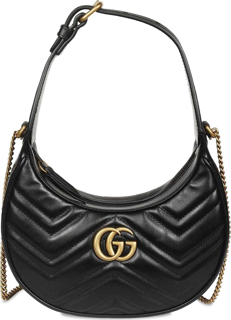 Gucci GG Marmont Half-Moon-Shaped Mini Bag 'Nero'