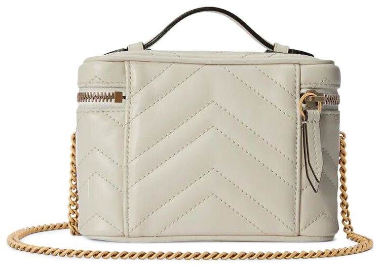 Gucci GG Marmont Mini Top Handle Bag Mystic White