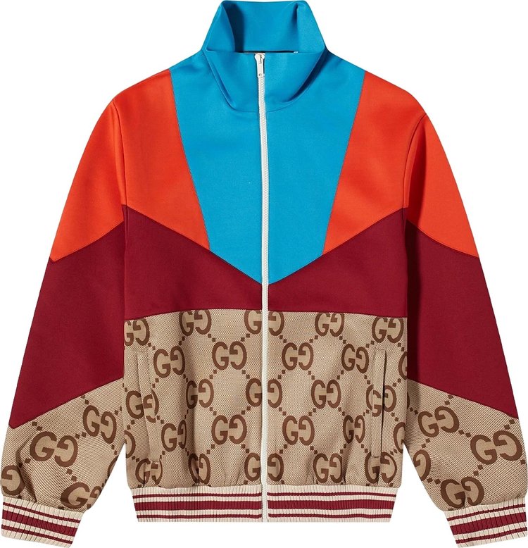 Gucci Panel GG Track Jacket 'Beige And Ebony Jumbo Gg'