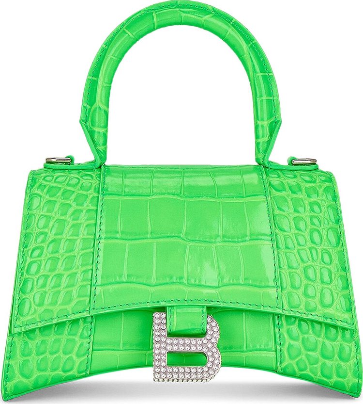 Balenciaga XS Hourglass Top Handle Bag 'Fluo Green'