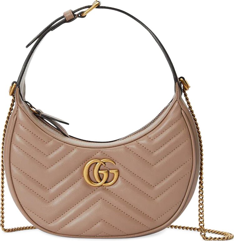 Gucci GG Marmont Half Moon Shaped Mini Bag Porcel Rose