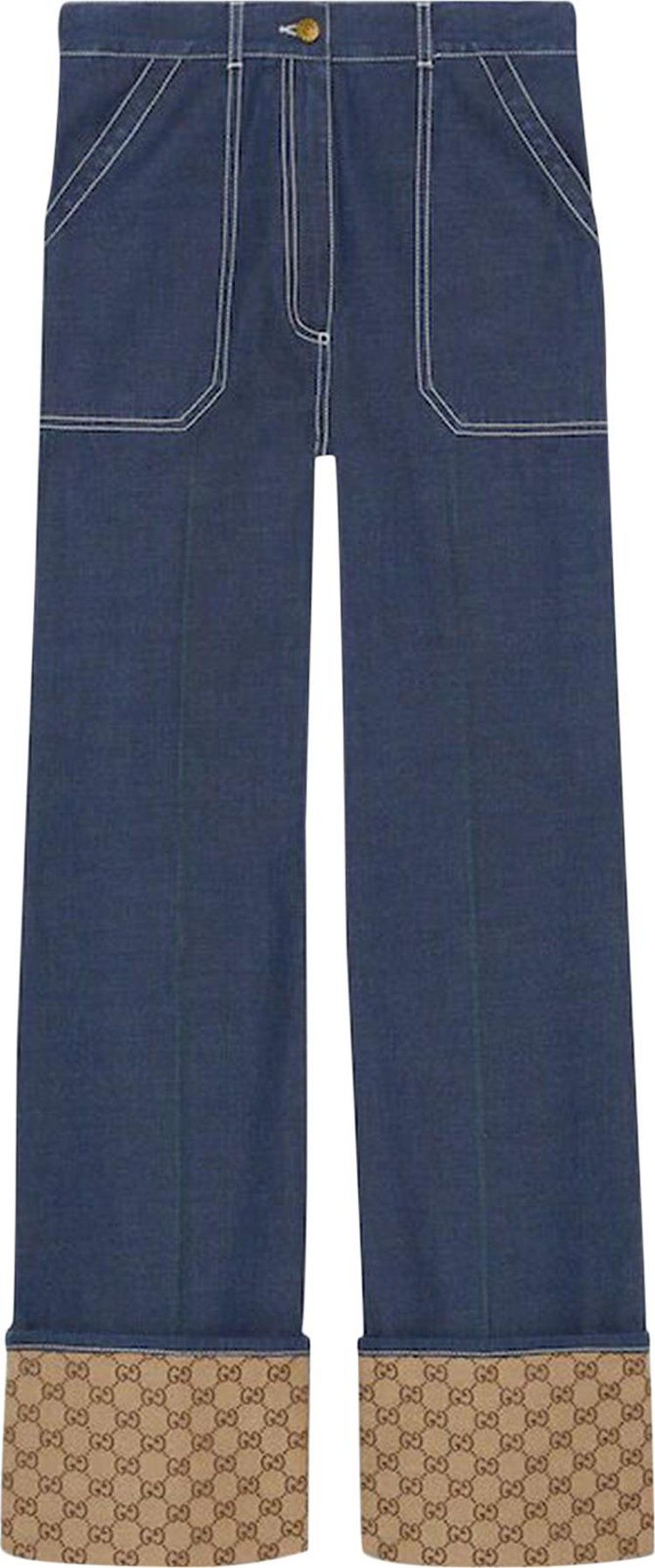 Buy Gucci Denim Trouser With GG Cuff 'Blue' - 708849 XDB56 4447 | GOAT