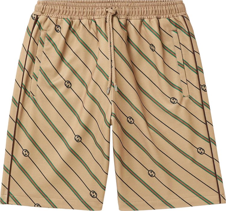 Gucci Twill GG Stripe Shorts 'Beige/Brown'