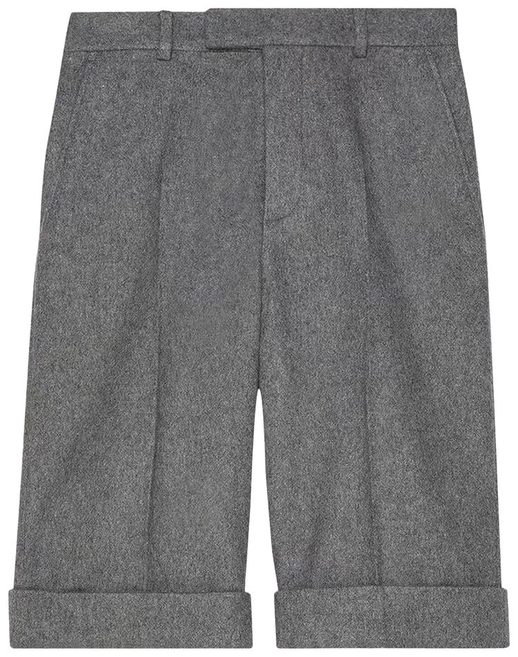 Gucci Melange Cloth Shorts Light Grey