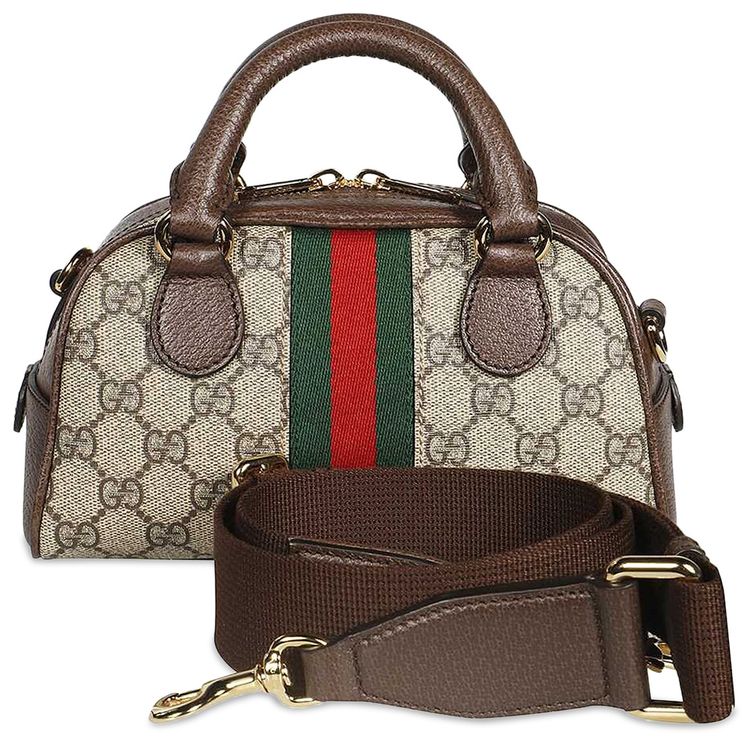 Gucci Ophidia GG Mini Top Handle Bag BeigeEbony Supreme