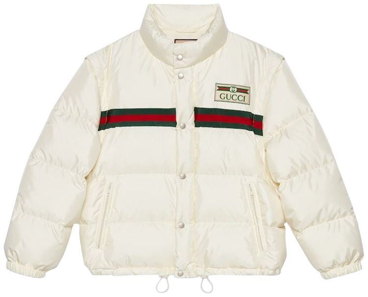 Gucci Padded Bomber Jacket With Web White