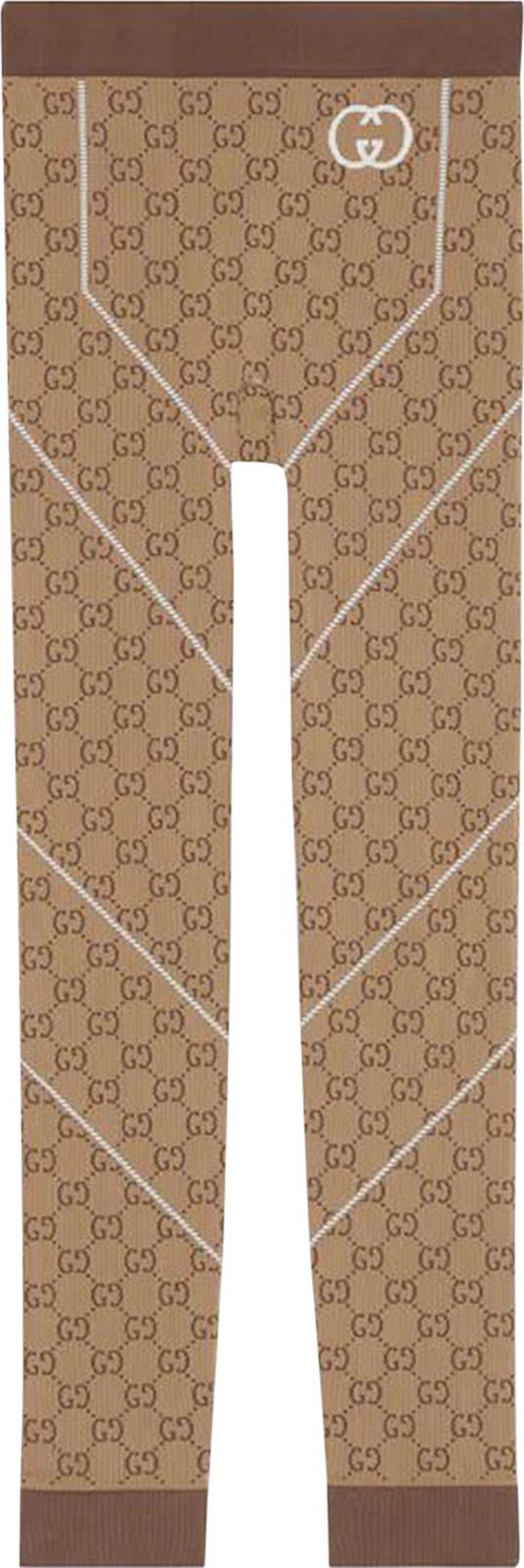 Gucci Women Gg Jacquard Wool Leggings ($1,085) ❤ liked on Polyvore  featuring pants, leggings, beige, brown pants, patterned leggings, gucci  leggings, elastic wa…