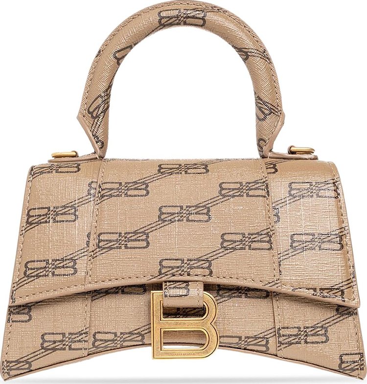 Balenciaga Hourglass XS Shoulder Bag BeigeBrown