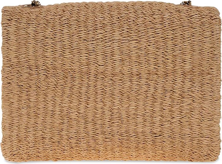 Saint Laurent Kate Raffia Shoulder Bag Natural Beige