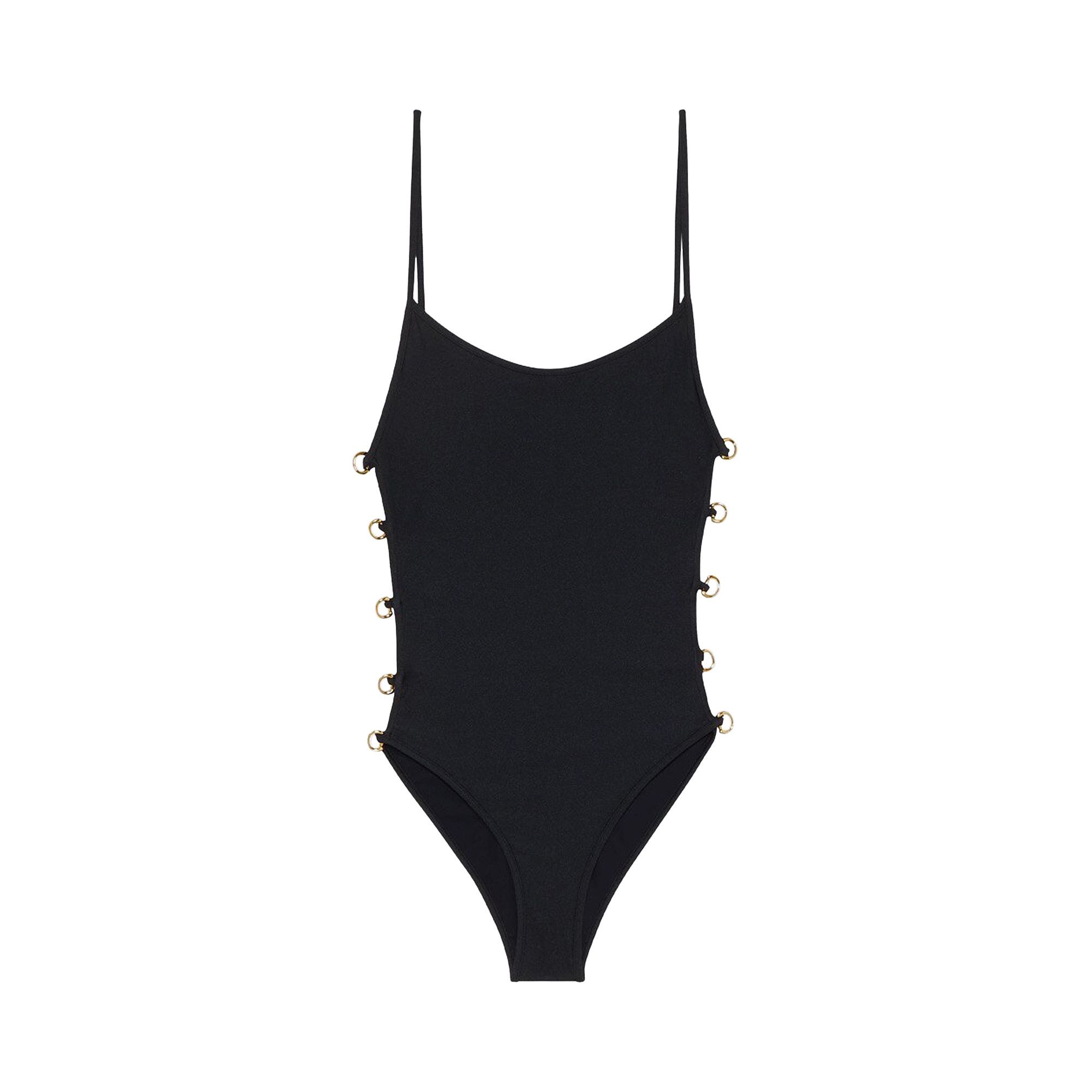 Buy Gucci Sparkling Swimsuit With Horsebit Black 738902 XHAHT 1000 GOAT CA