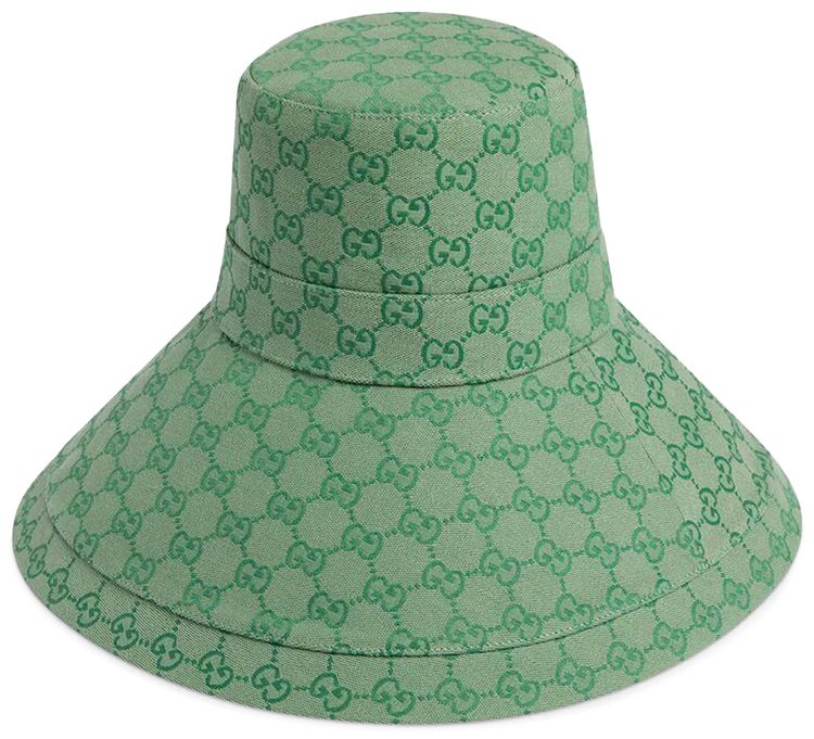 Gucci GG Wide Brim Beach Hat Light Green