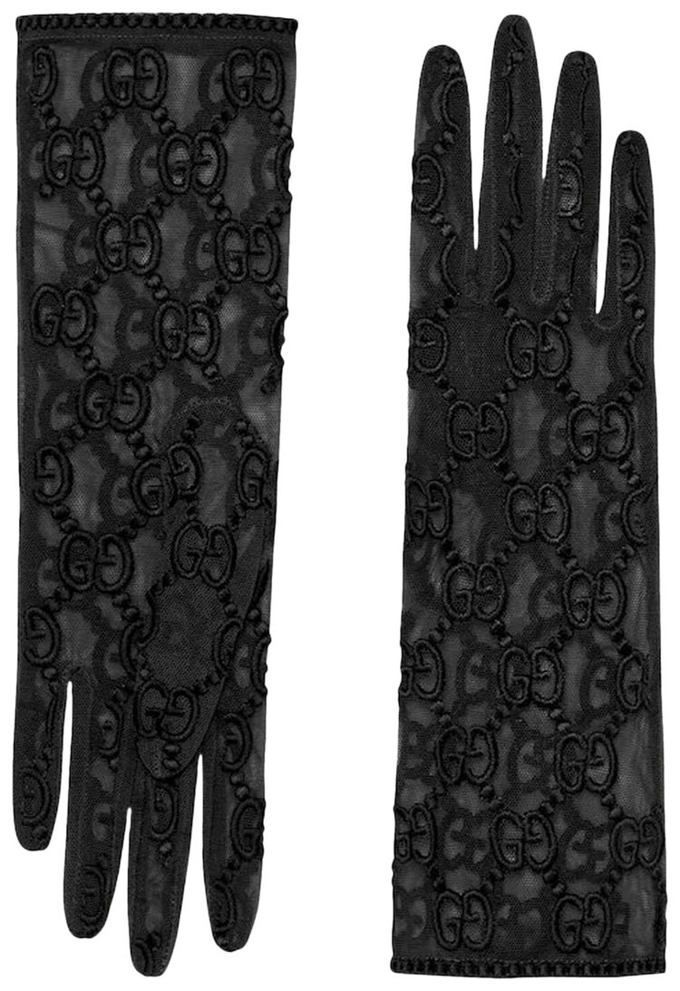 Gucci Tulle Gloves Black