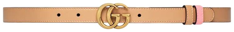 Gucci GG Marmont Reversible Thin Belt CameliaButterfly Pink