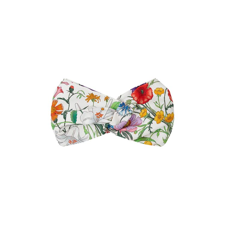 Gucci Flora Print Silk Headband Roseate