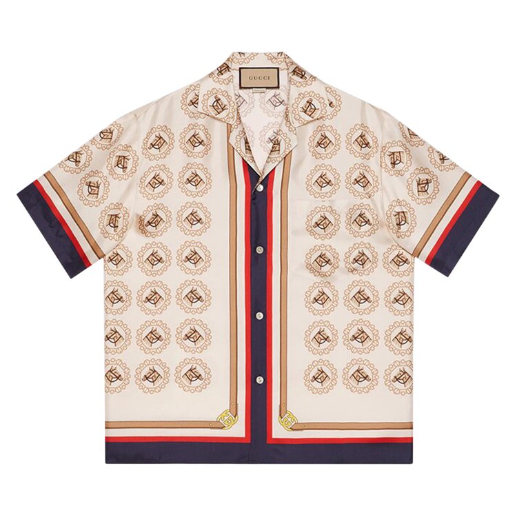 Gucci Equestrian Print Shirt 'Ivory/Gold/Multicolor'