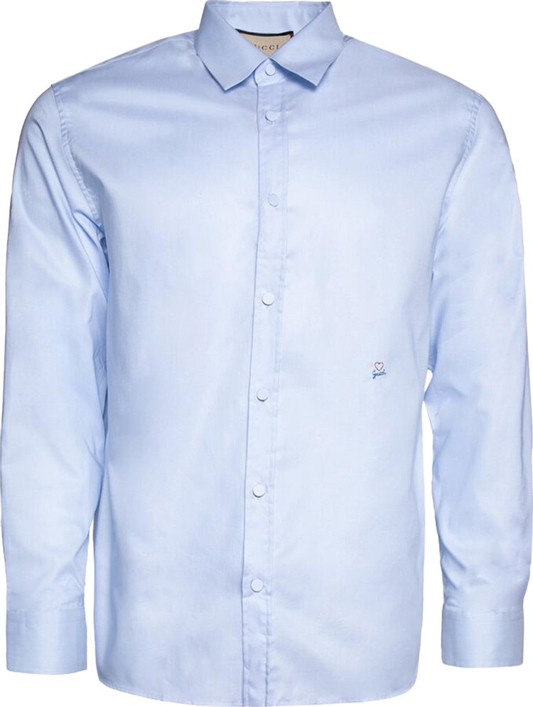 Gucci Boxy Logo Embroidered Shirt 'Baby Blue'