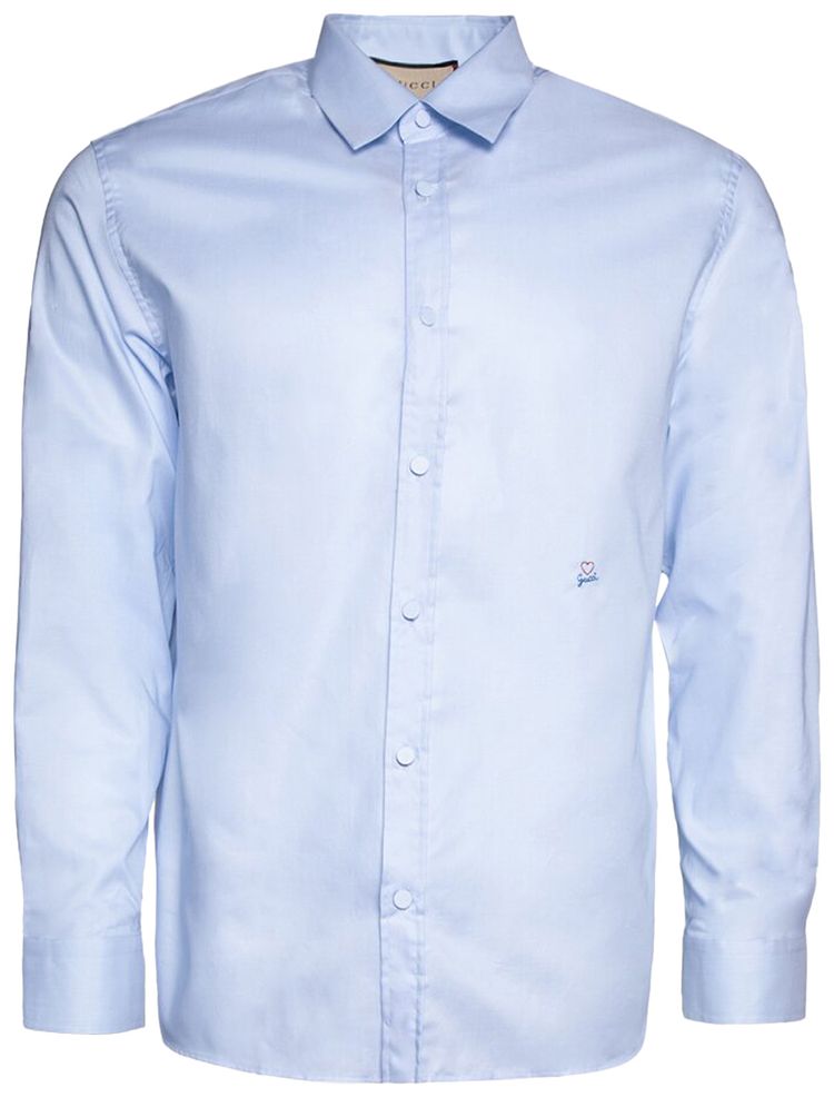 Gucci Boxy Logo Embroidered Shirt Baby Blue